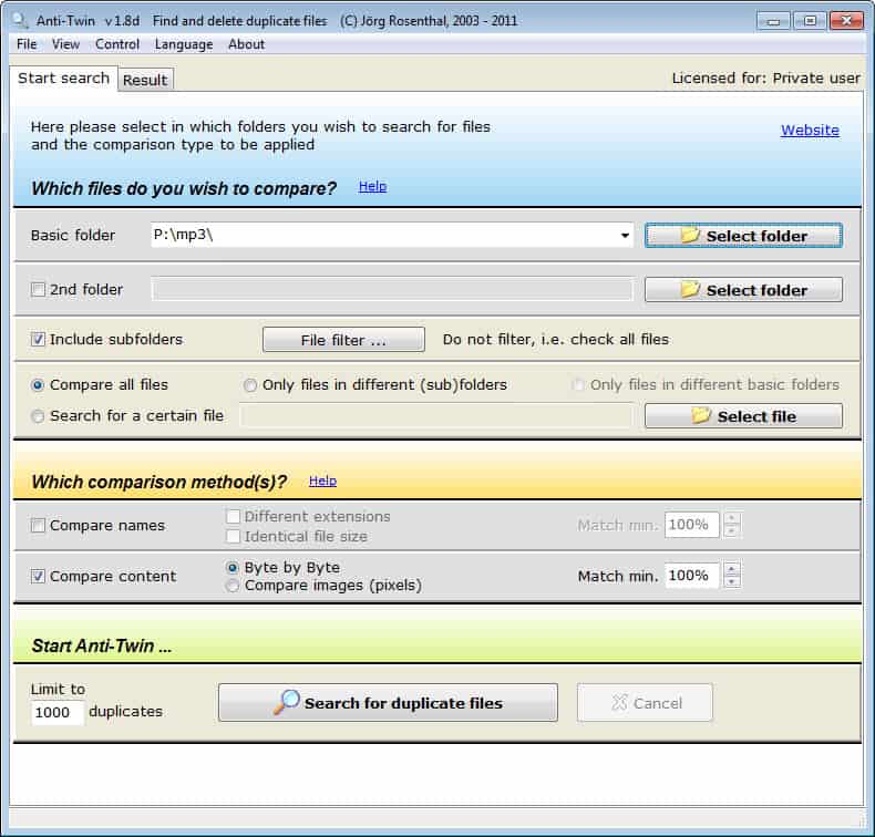 freeware duplicate file finder