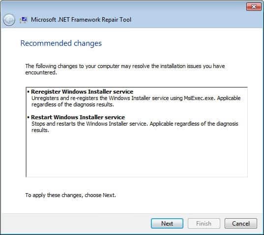 microsoft net framework repair tool