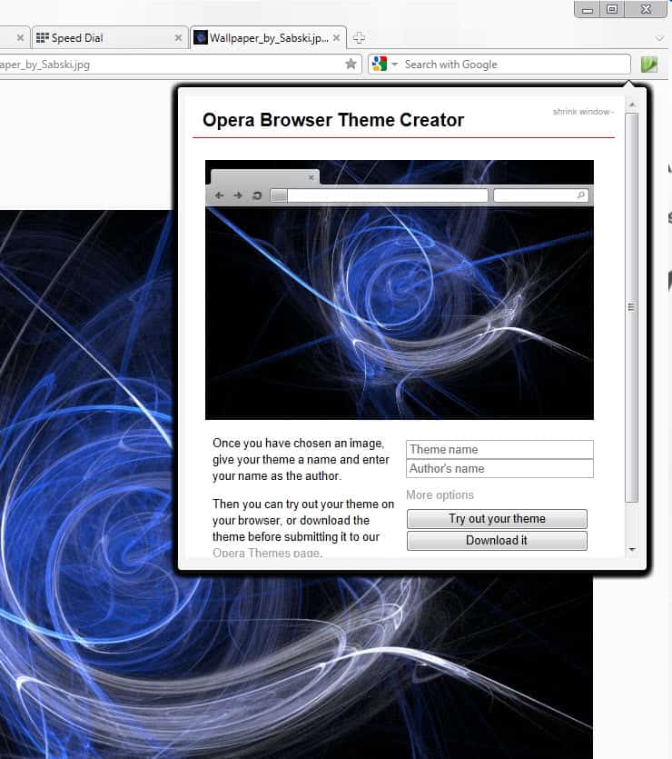 opera theme creator