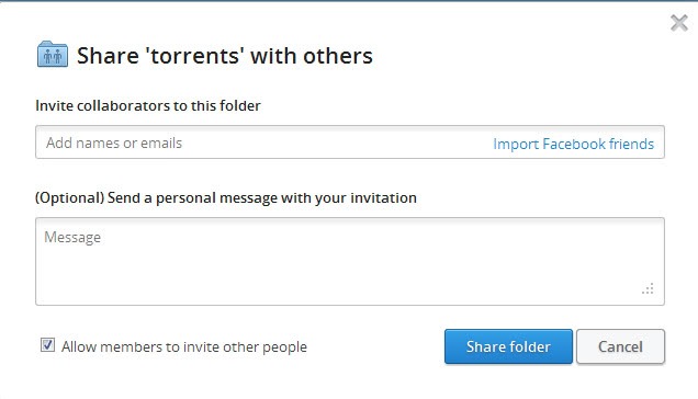 dropbox allow members to invite other people