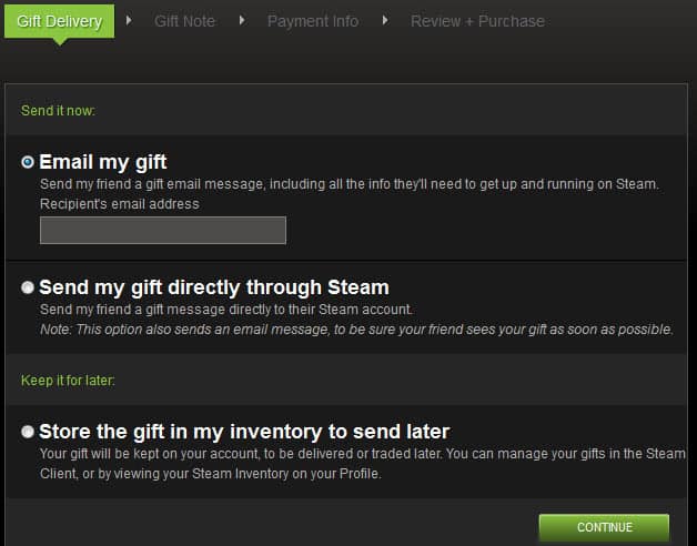 steam email gift