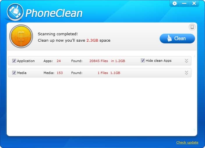 freeing up iphone space with phoneclean