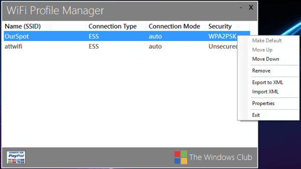 preferred wireless network profiles