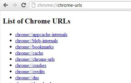 chrome urls