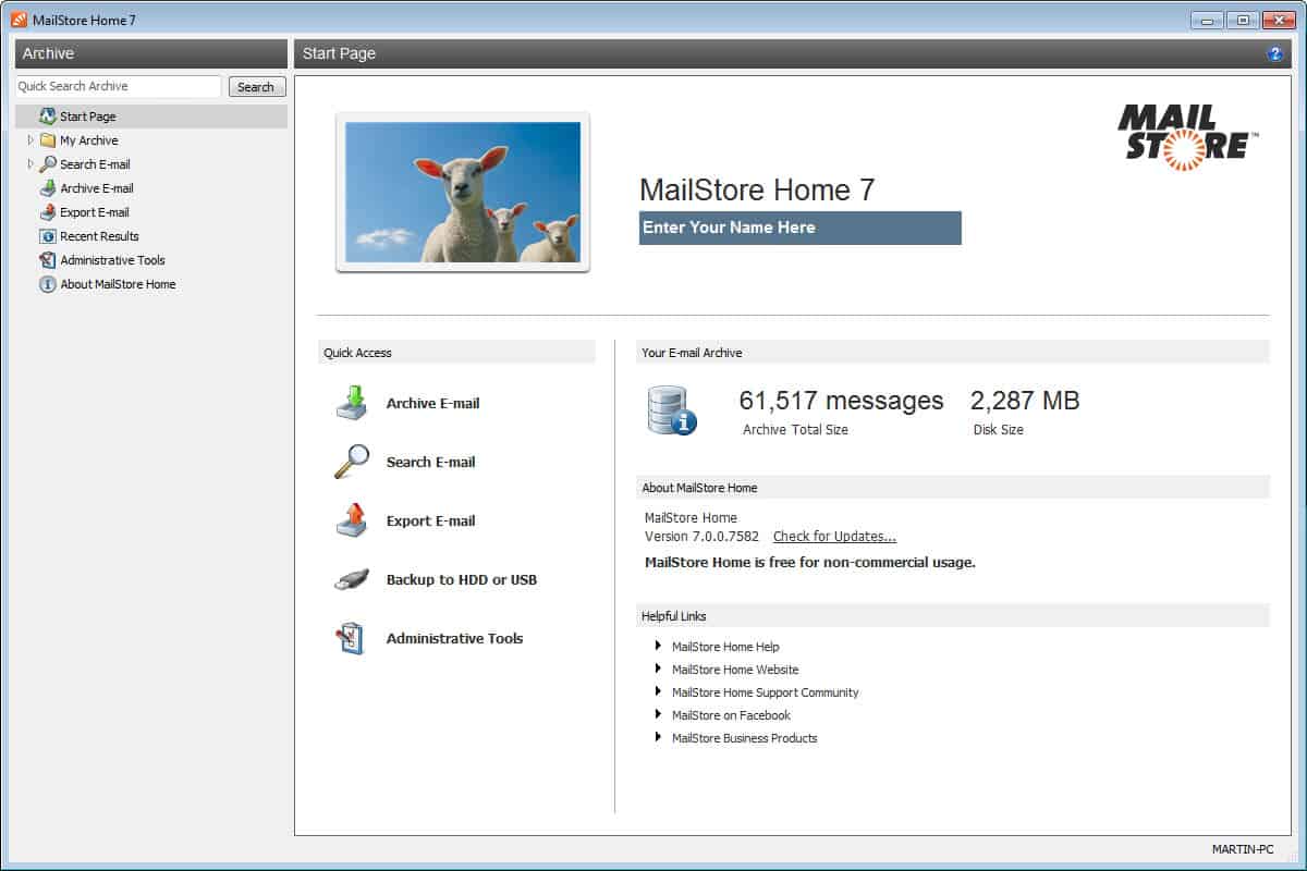 mailstore home 7.1