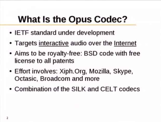 Opus free audio codec now standardized