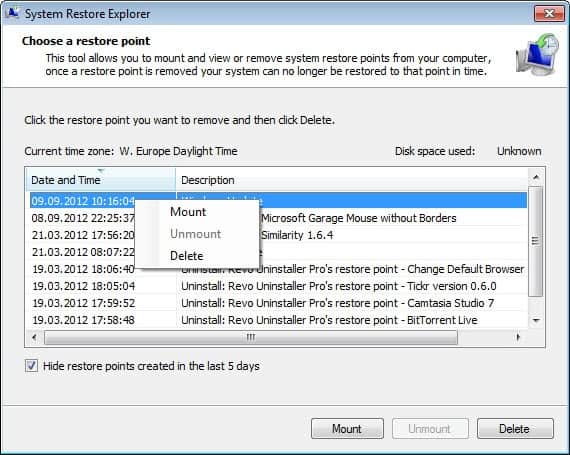 restore individual system restore files