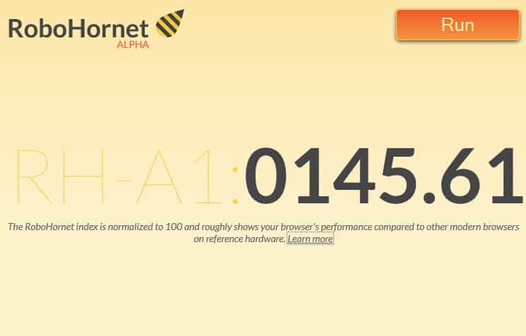 robohornet browser benchmark