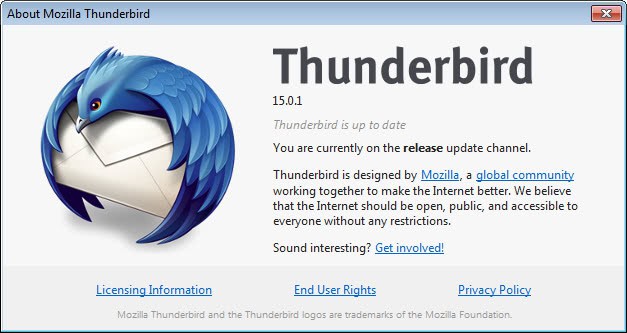 thunderbird 15.0.1