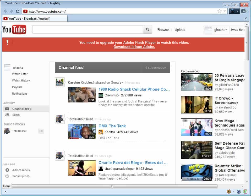 youtube homepage swap