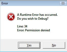 a runtime error has occured