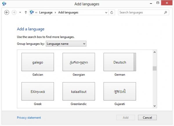 добавить языки