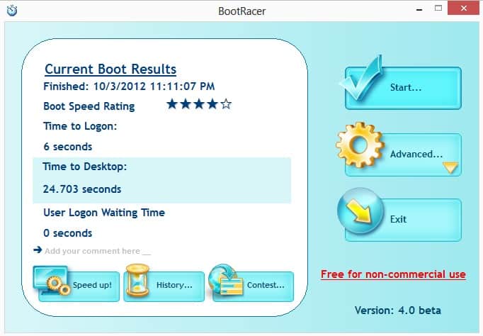 Boot Speed. Autologic Boot Speed. Speed rating. Advanced users