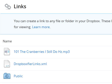 общедоступные файлы dropbox