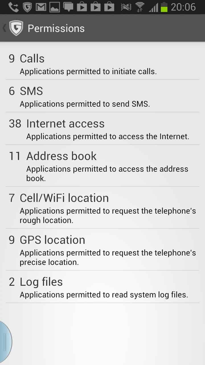 android apps permissions