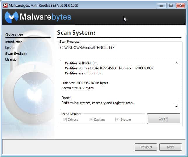 Windows 7 Malwarebytes Anti-Rootkit 1.10.3.1001 Bet full