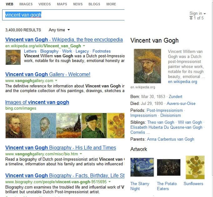 bing snapshot search