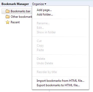 chrome import html bookmarks