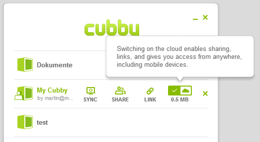 cubby cloud off sync