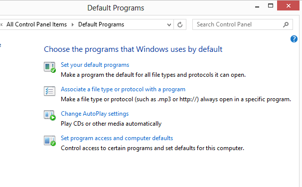 default programs