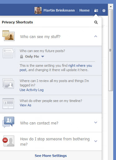 facebook privacy shortcuts