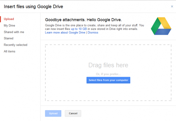google drive file upload