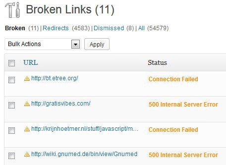 broken links
