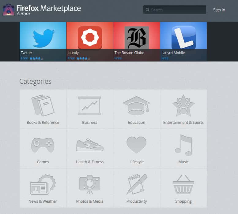 firefox marketplace screenshot
