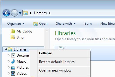 restore default libraries