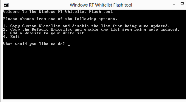 windows rt whitelist flash tool