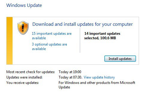 windows updates january 2013