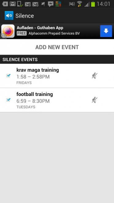 android silence on schedule screenshot
