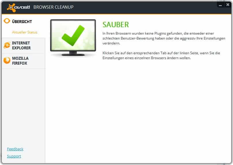 avast browser cleanup tool screenshot