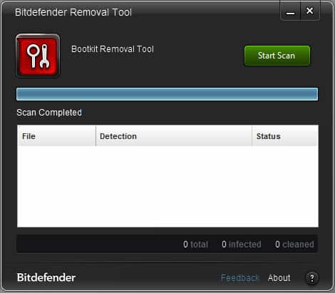 bitdefender bootkit removal tool screenshot