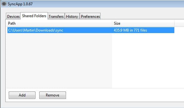 bittorrent sync screenshot