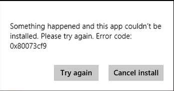 error code 0x80079cf9 screenshot