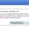 google chrome auto-update error screenshot
