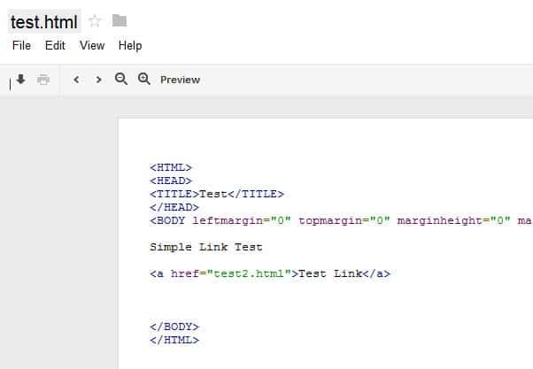 google drive host webpages screenshot
