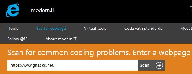 internet explorer 10 scan website screenshot