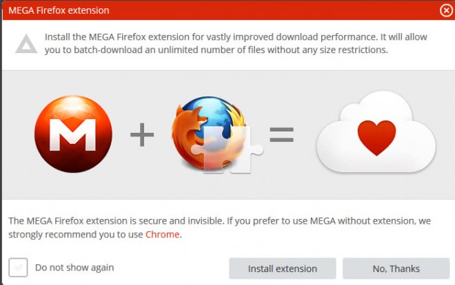 mega firefox extension screenshot