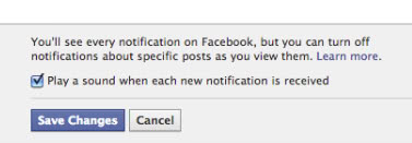 facebook sound notifications screenshot