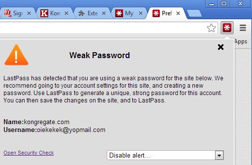 last pass weak password