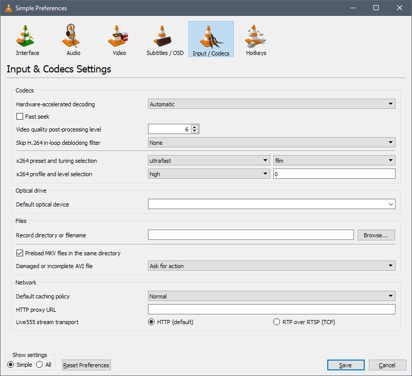 vlc hardware accelerated decoding