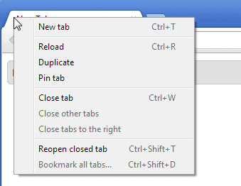 chrome reopen closed tab
