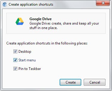 create application shortcuts