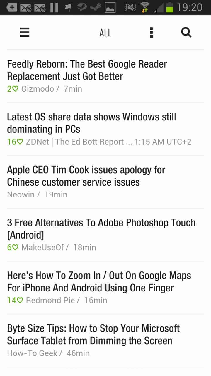 feedly mobile app
