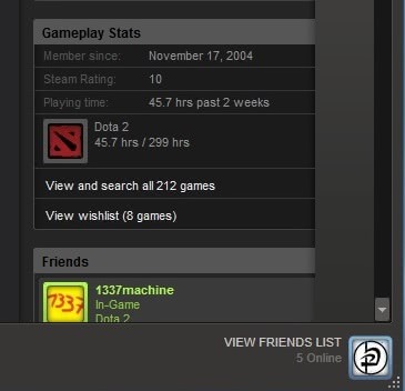 steam profile rating