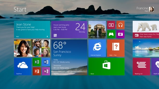 schermata iniziale di Windows 8.1