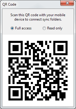 bittorent sync qr code