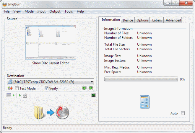 disc layout editor